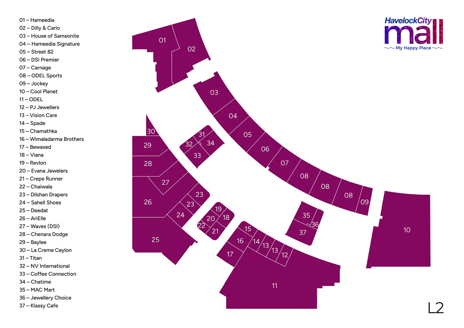 Mall floor plan showing DEEDAT location
