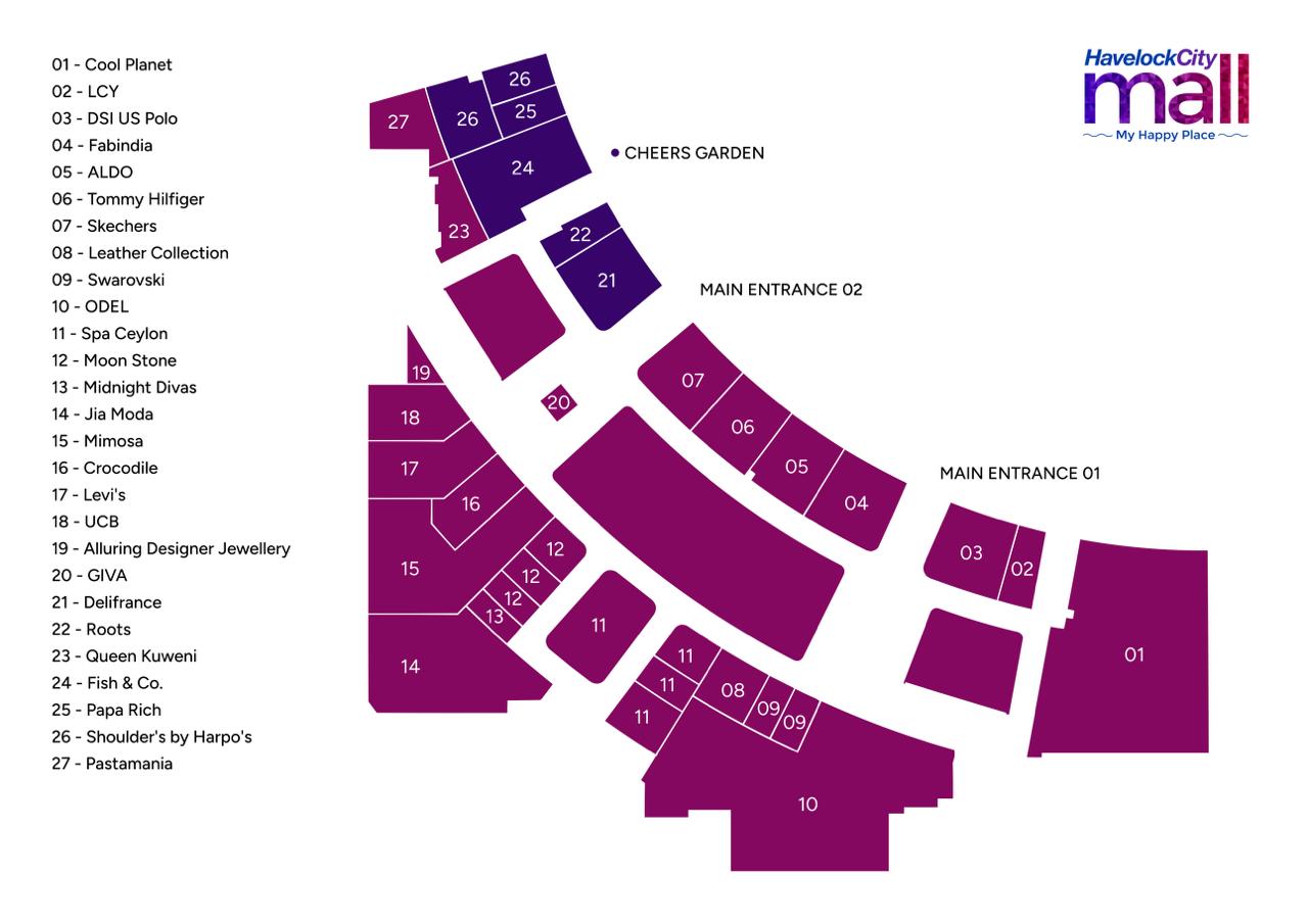 Mall floor plan showing Delifrance location
